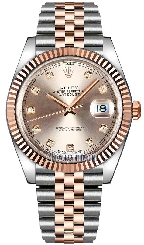 rolex datejust 41mm gold silver